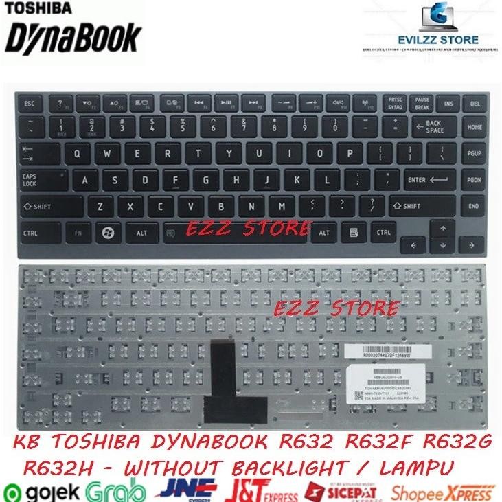 KEYBOARD TOSHIBA DYNABOOK R632 R632F R632G R632H BLACK HITAM NO BACKLIGHT LAMPU LA