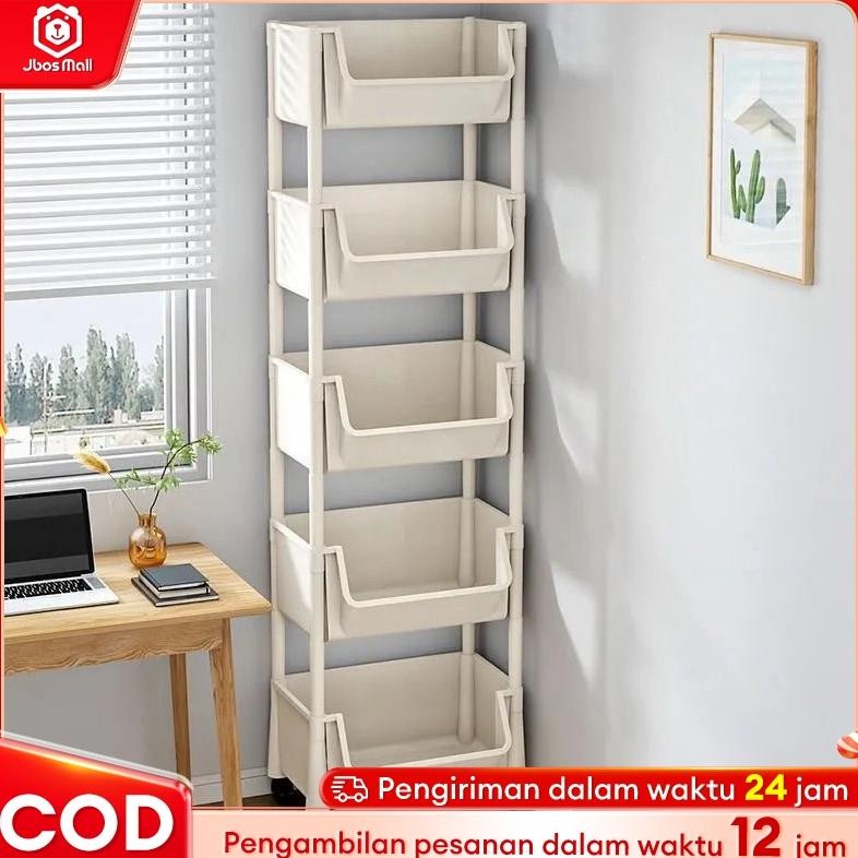 RAK SUSUN/RAK BUKU /RAK PORTABLE PLASTIK  BUKU /RAK SUSUN RODA /RAK TOY STORAGE/RAK SERBAGUNA/BUKU A