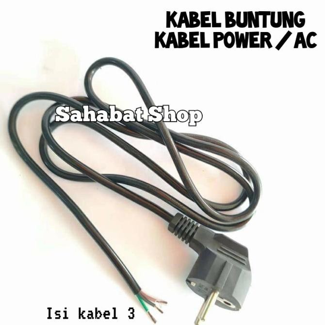 KABEL POWER / AC KABEL BUNTUNG ISI 3 ASLI TEMBAGA 100% BERKUALITAS nUg