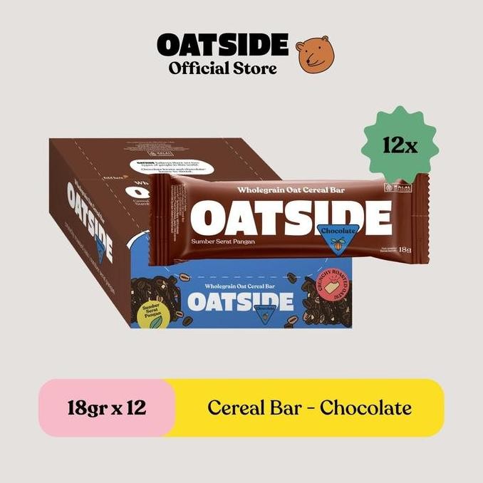 

Grosir Oatside Oat Cereal BarChocolate 18Gr (12Pcs)