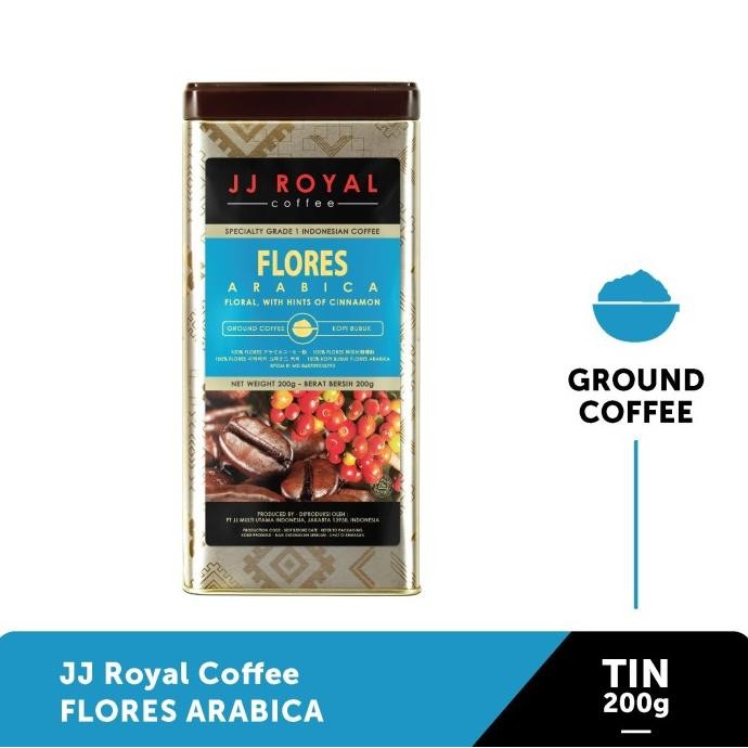 

Promo Jj Royal Coffee Flores Arabica Ground (Kopi Bubuk) Tin 200G
