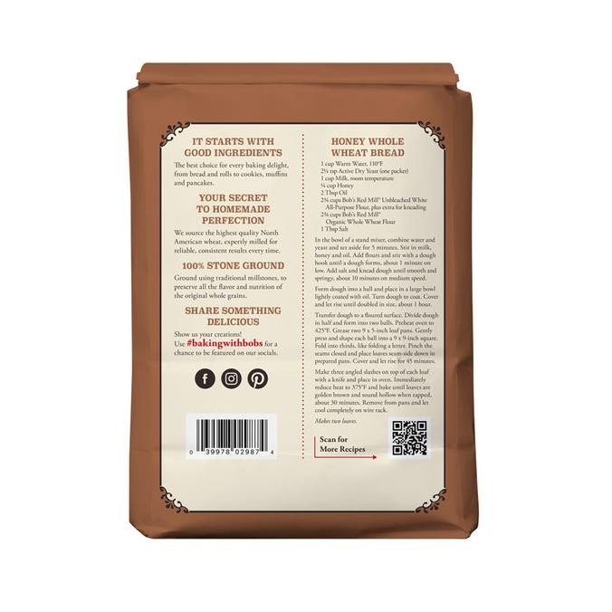 

Promo Bob'S Red Mill Organic Whole Wheat Flour 2,27 Kg