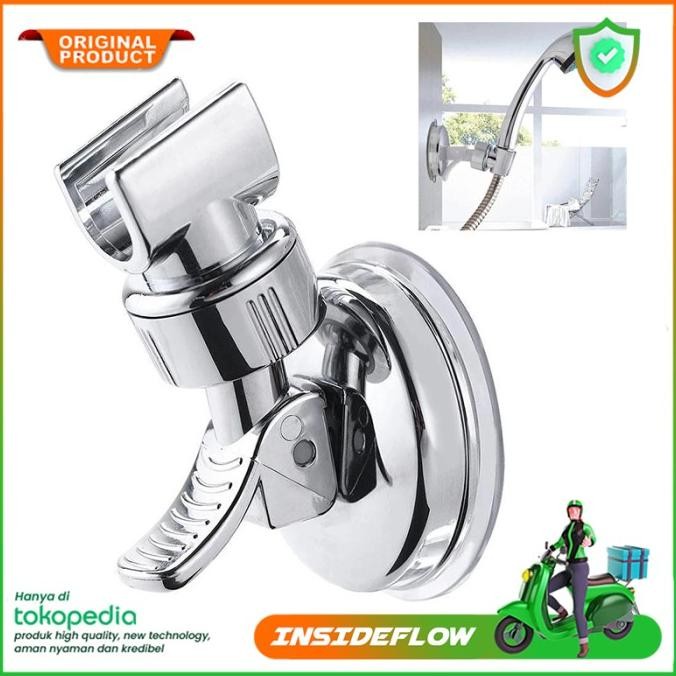 Bracket Braket Dudukan Holder Shower Mandi Tempel Rotating 360 Derajat Co