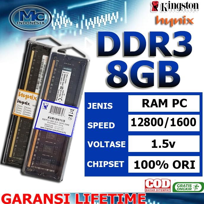 RAM PC DDR3 8GB PC 12800 MEMORY RAM PC KOMPUTER