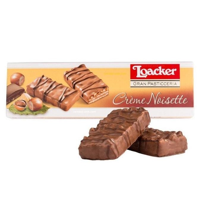 Promo Loacker Creme Noisette Chocolate Hazelnut Biscuit Biskuit Coklat 100Gr