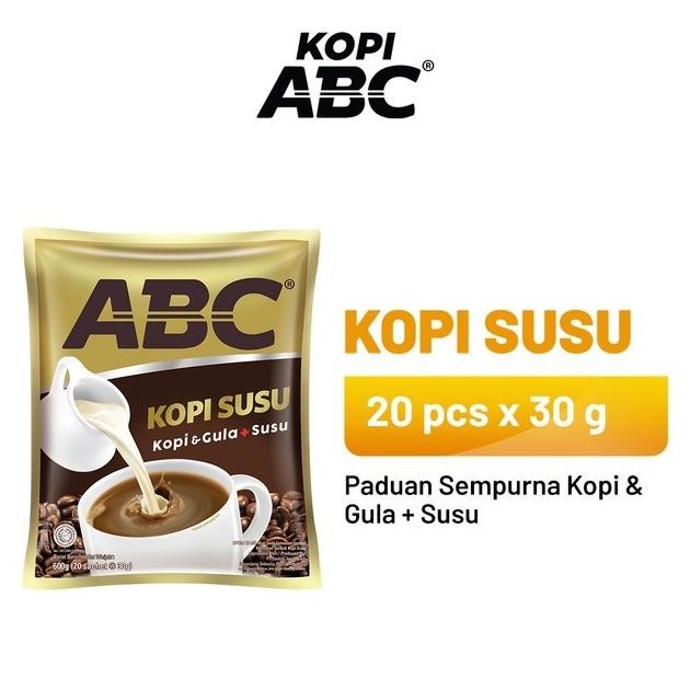 

Grosir 1 Dus / Karton Kopi Bubuk Abc Susu ( Isi 30Gr X120 Sachets)
