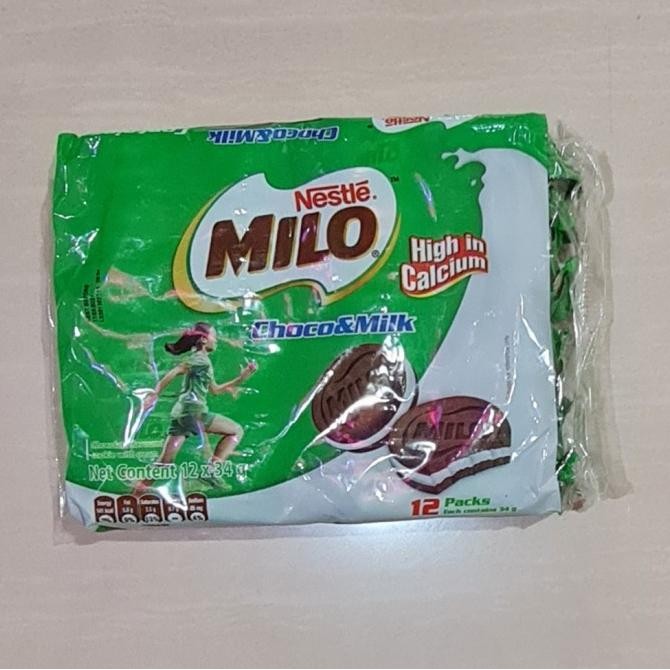 

Murah Snack Nestle Milo Sandwich Cookies Choco & Milk 12 X 34 Gram