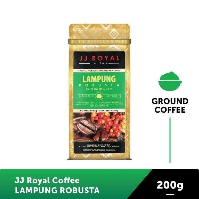 

Promo Kopi Jj Royal Lampung Robusta Ground Bag 200G