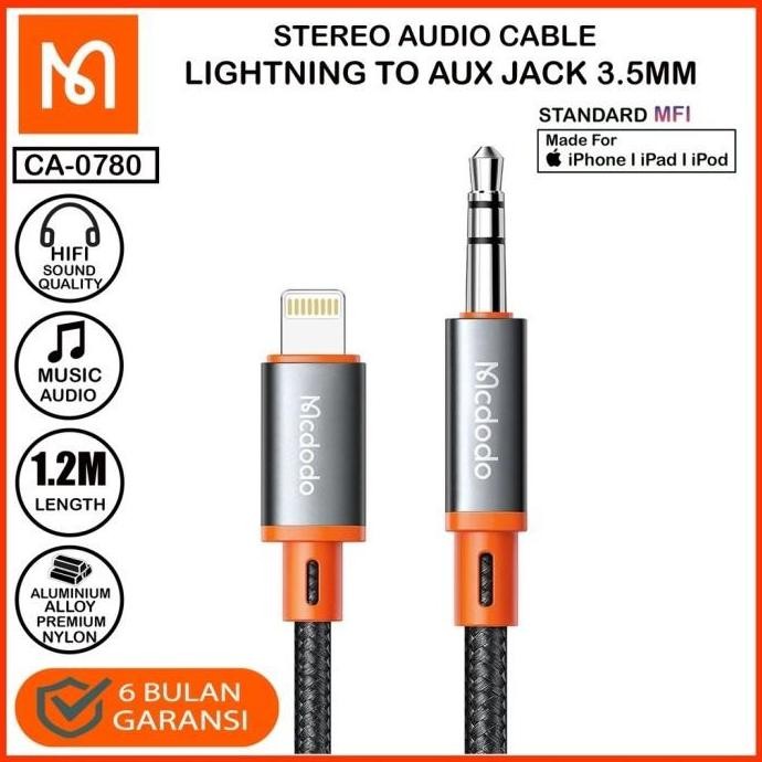 Lighting to 3.5 mm jack McDodo CA-0780 Stereo Audio Cable for Iphone