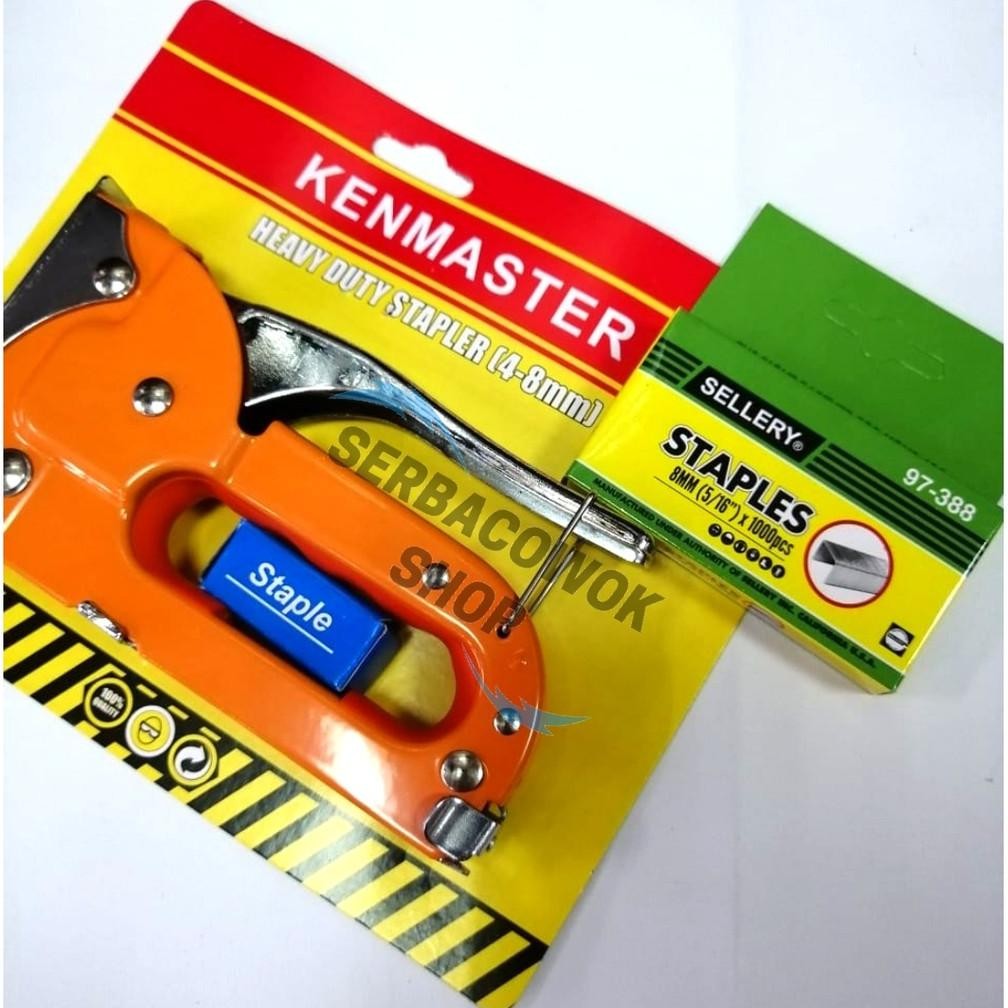 

Hjg-7 Paket Isi Gun Tacker Stapler Dan Mesin Staples Jok Tembak Stapler Gun Tangan 4 - 8 Mm Kenmaster Term