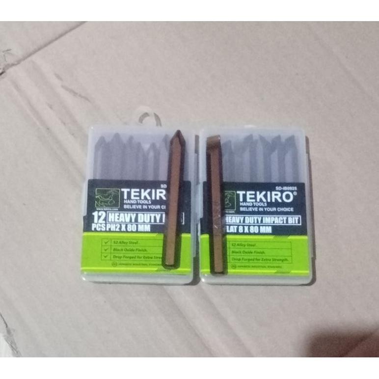 jg-56 dg-4 Paket 2 pic dan 1 pic Mata Obeng ketok Tekiro PH2 plus lancip 80 mm, Min 8 x 80 mm, Heavy