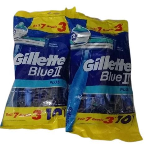 Gillette Blue 2 Plus Isi 10 Pisau Cukur Jenggot Original