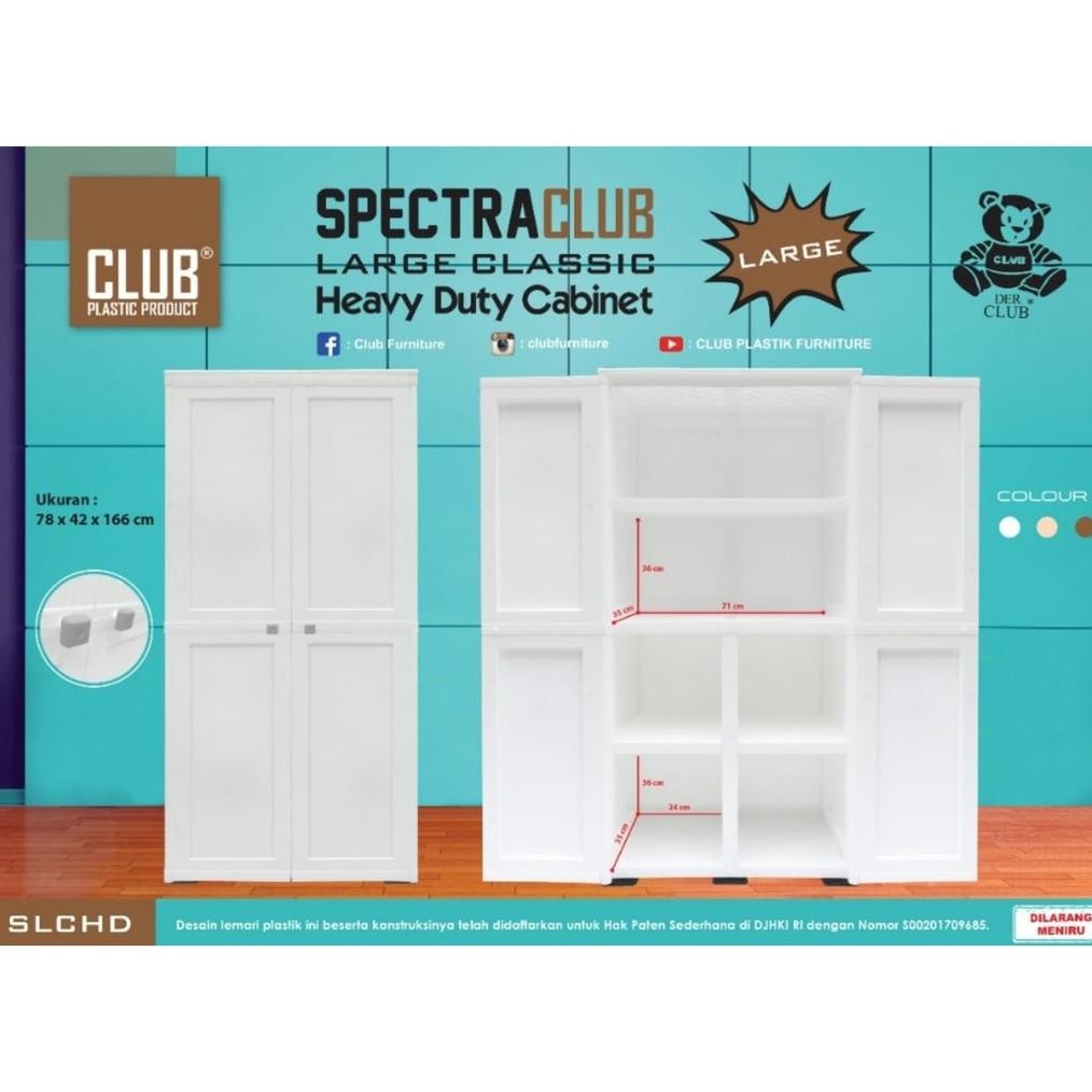 JTR - LEMARI PLASTIK JUMBO CLUB SPECTRA LARGE FULL PUTIH