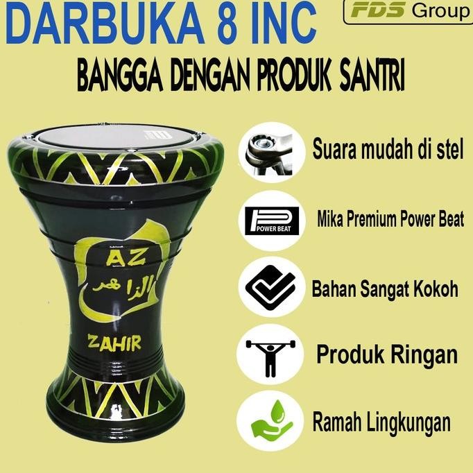 ALAT MUSIK GENDANG DARBUKA 8 INCH MOTIF ISLAMI HADROH REBANA MURAH