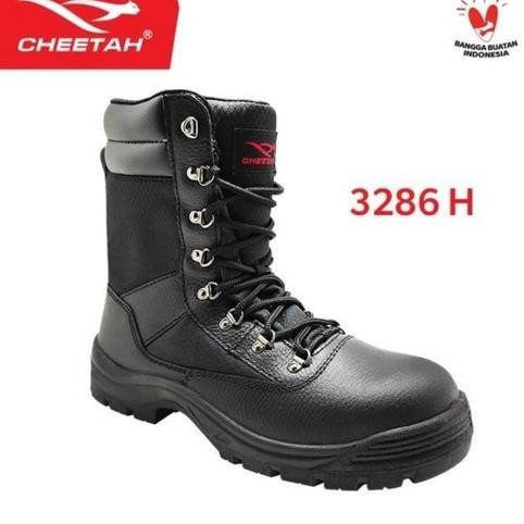 Terjangkau Sepatu Safety Shoes Cheetah 3286H / Sepatu Pdl Satpam Pertambangan