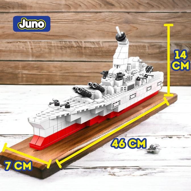 JUNO Mainan Block Bricks Battleship Kapal Perang (1000pcs) 3D Puzzle
