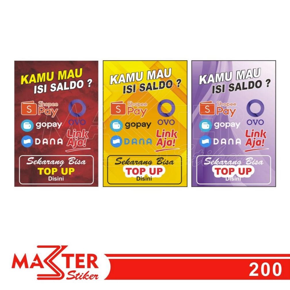 

[Cair] 200 - Stiker Isi Saldo/TopUp E-Wallet, Sticker Vinyl, Premium, Tahan Air, Termurah, dan Bisa Custom