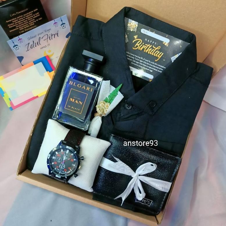 

BISA COD kemeja cowo / kado/hampers gift Box / free Kartu ucapan Bisa request ucapan