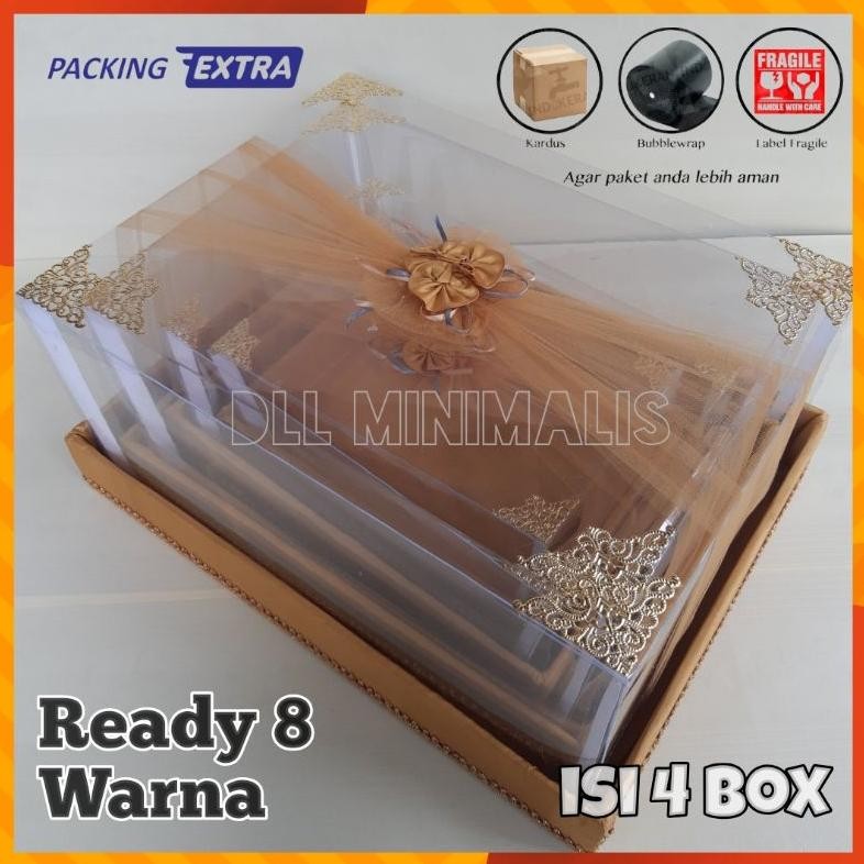 

Kotak Box Hantaran Pernikahan 1 Set / Kotak Mahar Seserahan Mika Tile Bunga Hias