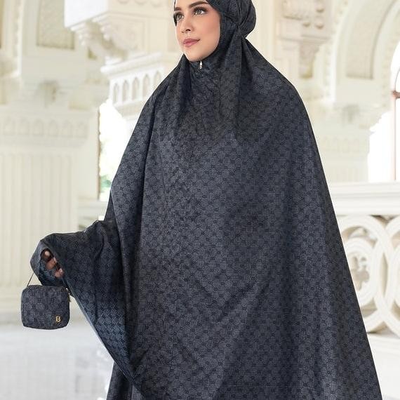 Sale Mukena Buttonscarves Monogram Mini Capsule Prayer Robe - Black