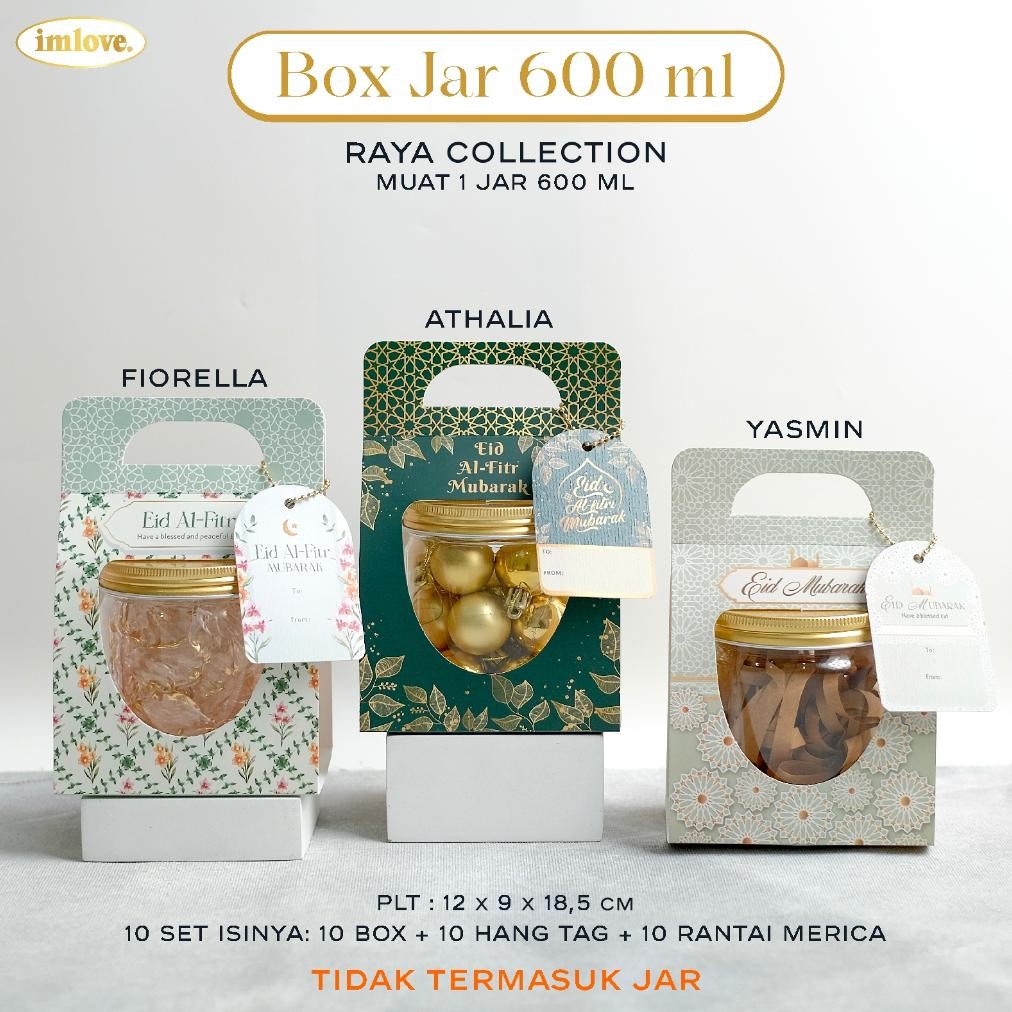 

[10 SET] Box Jar 600 ml Box Jinjing Idul Fitri Lebaran Eid Mubarak Toples Tabung Kue Kering