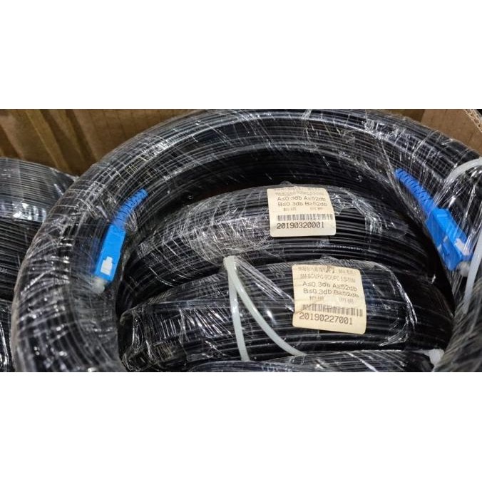 Kabel Fiber Optik FTTH SC Indihome / Drop Wire Core Optic 50 Meter