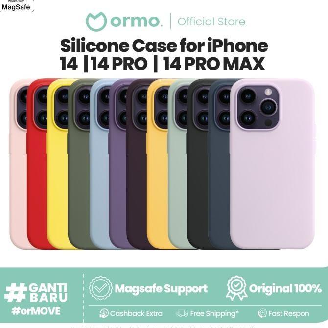 ASLI ORMO SILICONE CASE MAGSAFE IPHONE 14 PRO