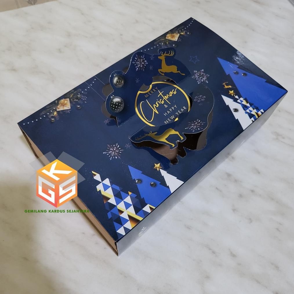 

10pcs Dus Natal Box Hampers Natal Kue Kering ukuran Toples 350gr