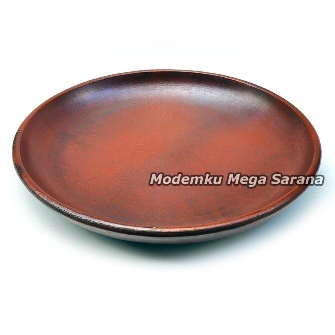 Cobek Tanah Liat Jumbo Diameter 50 cm - Piring Saji Tanah Liat Besar Tahan Panas Cowek Coek Cowet Co