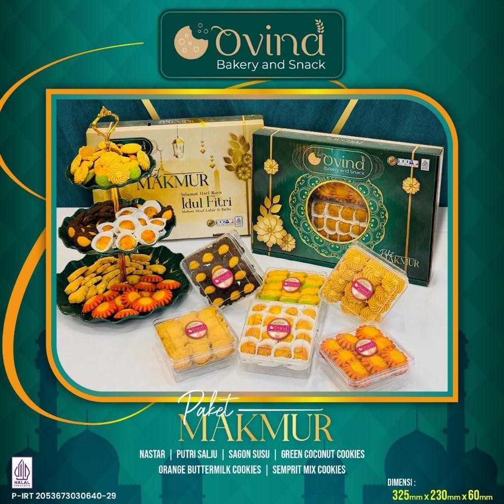 

Ovina Paket Makmur isi 6 toples kue kering Lebaran Idul Fitri