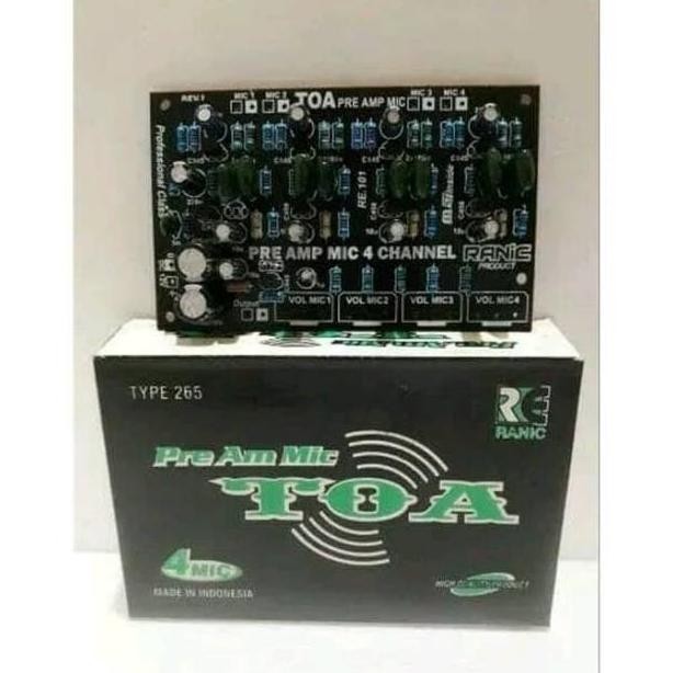 Kit penguat mic pre amp mic mixer 4 channel model toa ( 265 )