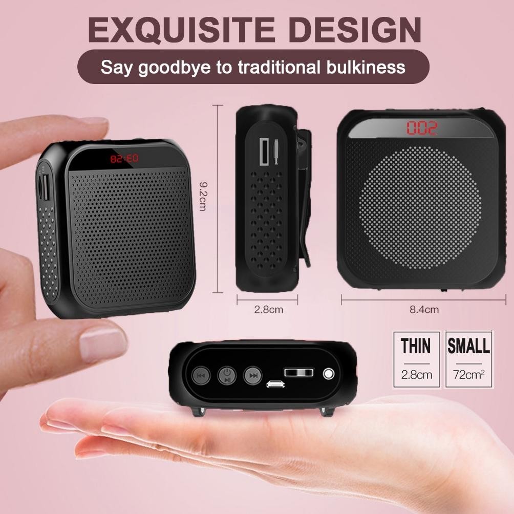 Speaker karaoke Megaphone Mini Guru Tour Guide Pidato Speaker Pinggang Dengan Kabel Audio Mic Headse