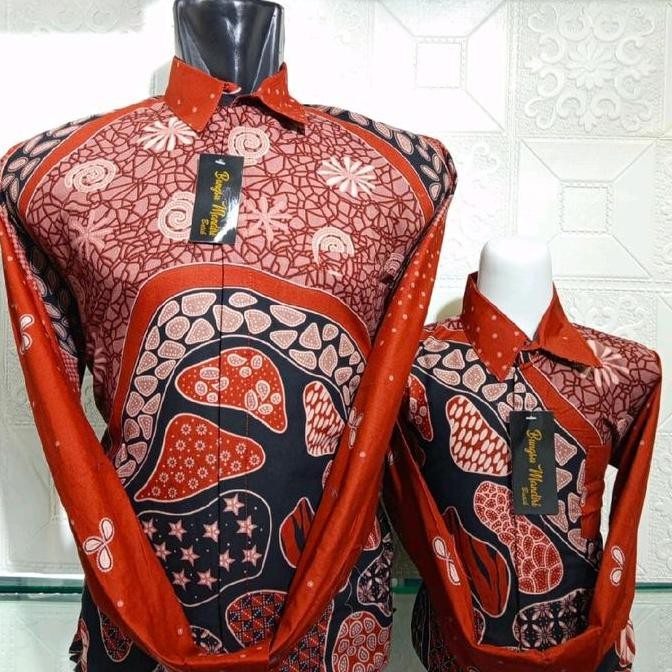 Geraigo- Kemeja Batik Solo Couple,Ayah D Laois Furing Hero Anak Tanpa Furing Lengan Panjang Katun Ba