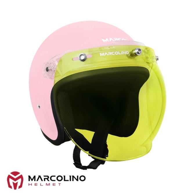 ready  Helm Bogo Retro Marcolino Pink Pastel SNI Bubble Marcolino