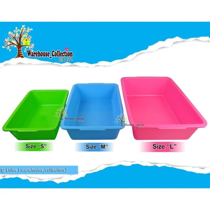 Bak Segi Warna Premium Medium Besar / Bak Segi Tebal / Bak Kotak Besar