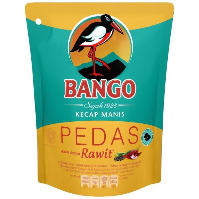 

KECAP MANIS PEDAS BANGO 220 ML RAWIT POUCH REFILL ISI ULANG nUg