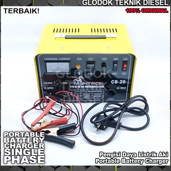 BATTERY CHARGER AKI MOBIL MOTOR 20 A CB 20 SINGLE PHASE 220 VOLT PENGISI DAYA AKI 20 AMPERE 1 PHASE 