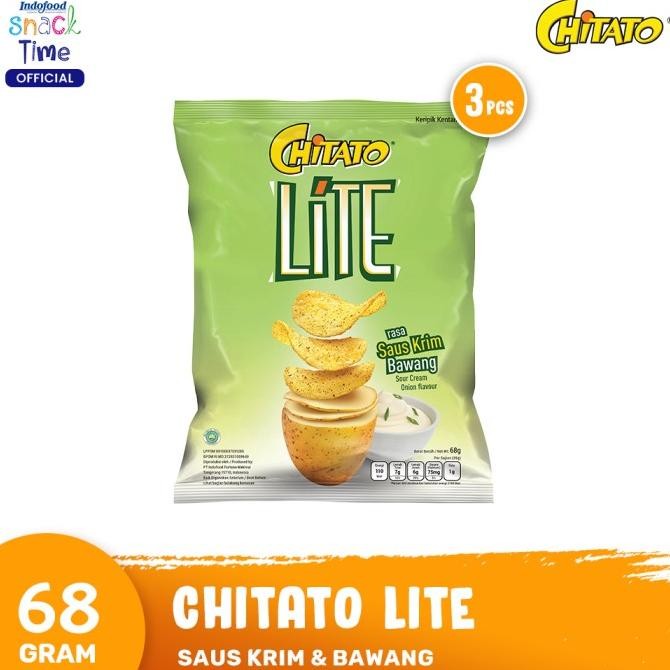 Chitato Lite Saus Krim & Bawang 68 Gr - 3 Pcs nUg
