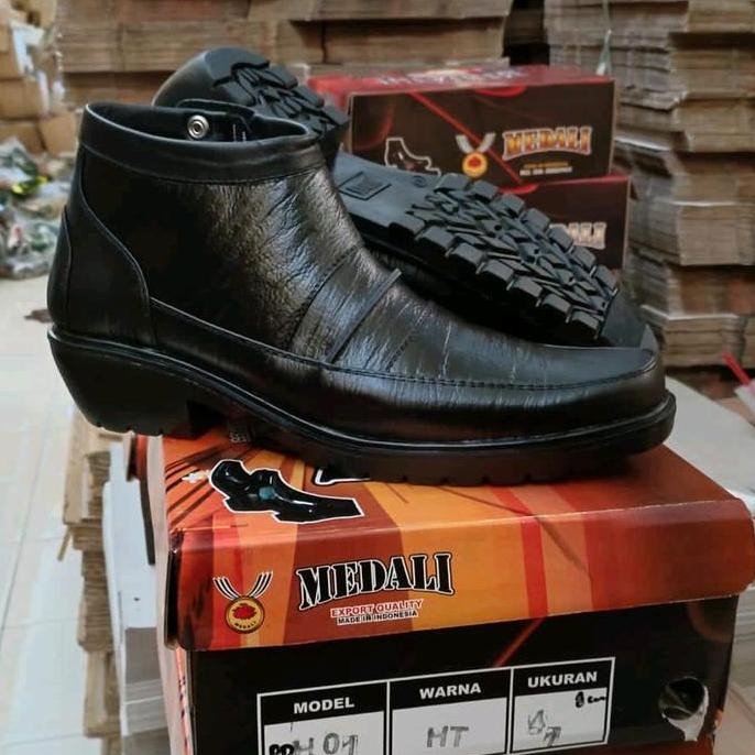 Sepatu Kulit Medali Asli Sepatu kerja Sepatu PDH Polri TNI Security