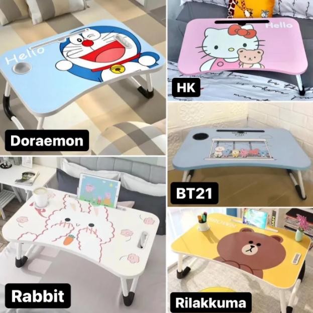 

50X30 MEJA LIPAT PORTABLE / MEJA LAPTOP / MEJA BELAJAR ANAK MOTIF POLOS&KARAKTER