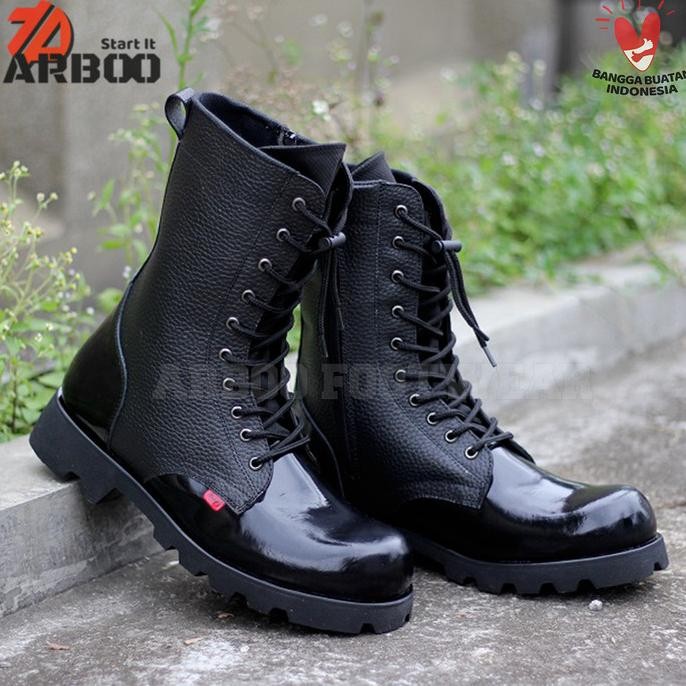 sepatu pdl kulit jeruk sepatu pdl tni polri 100% kulit asli kilap