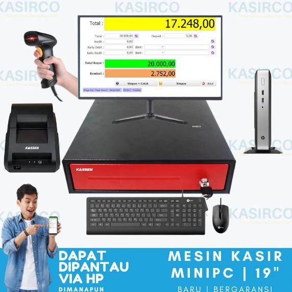 Mesin Kasir Komputer MiniPC Lengkap Siap Pakai