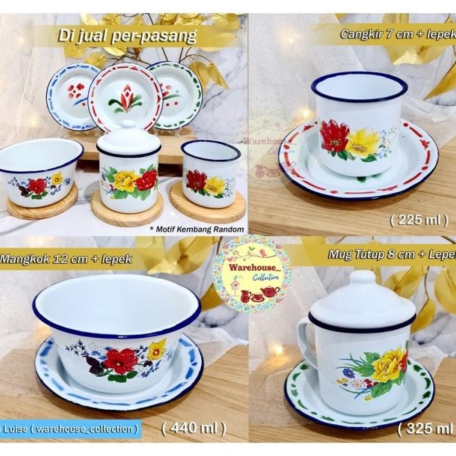 Cangkir Seng+Lepek/ Mug Seng+Lepek/ Mangkok Seng+Lepek Jadul Enamel