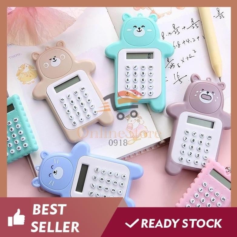 

OS-J407-Kalkulator Mini 8 Digit Portable Lucu Motif Beruang Calculator Travel Tombol Karet Sekolah Stationary Warna Unik