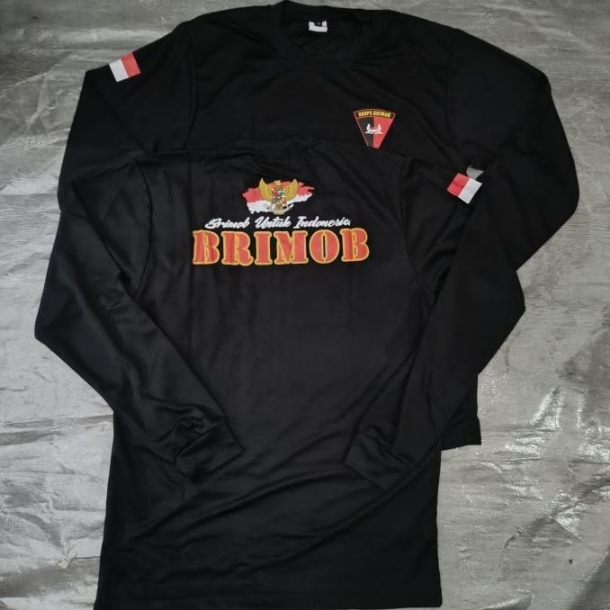 New Kaos Panjang Brimob Untuk Indonesia Bahan Jersey Dryfit