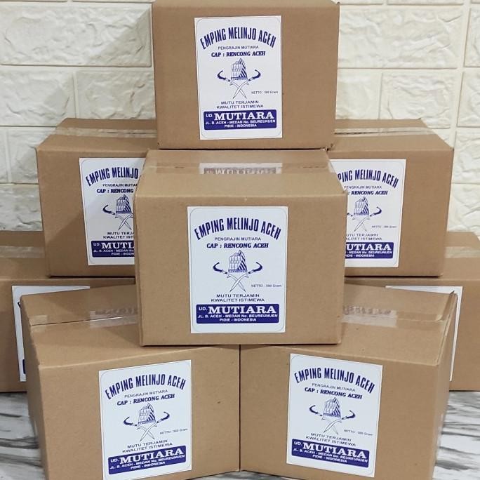 

Sale Emping Aceh Super Tipis Mutiara 500Gr Kemasan Dus Karton