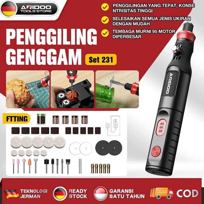 2.0Produk BaruBor Mini Grinder Set Mesin Ukir Poles Gerinda Listrik Alat Ukir Grafir/ Alat Ukir Kayu