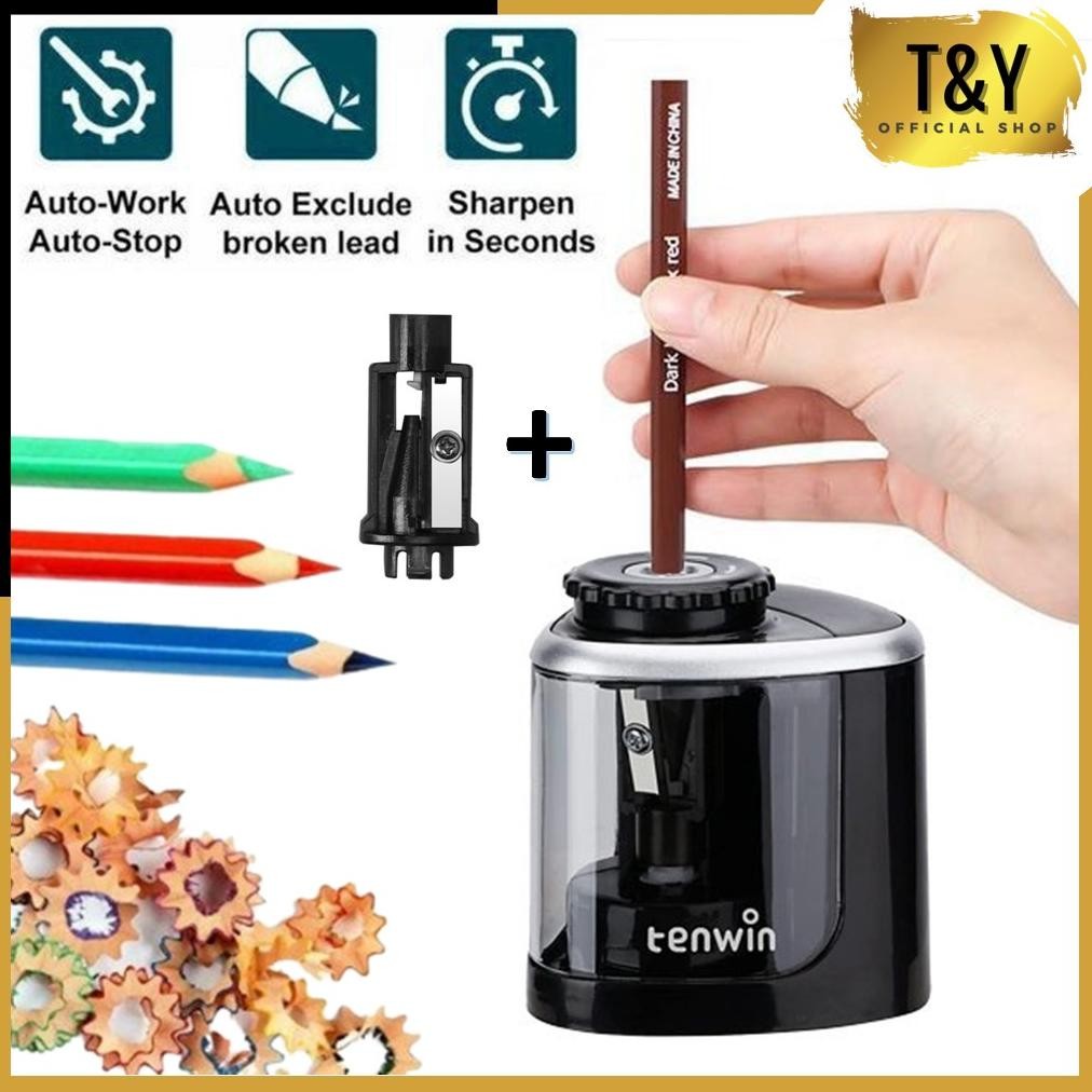 

T&Y Rautan Pensil Otomatis Manual Listrik Baterai Rautan Pensil Elektrik Portebel Pencil Sharpener Rautan Pensil Rotary Pensil 6-8Mm Untuk Alat Tulis Sekolah Kantor Murah