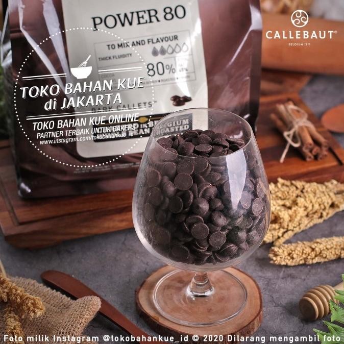 

Callebaut Dark Chocolate POWER 80% 100gr Couverture Coin Cokelat Pahit liquid