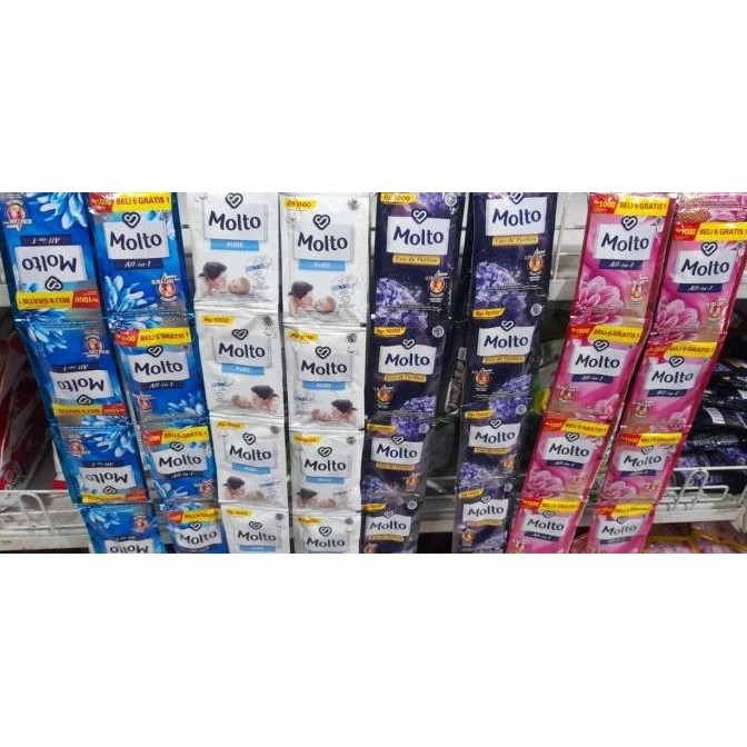 Grosir Molto All In One 1X Bilas Sachet 1000An [ 1 Dus Isi 216 Sachet ]